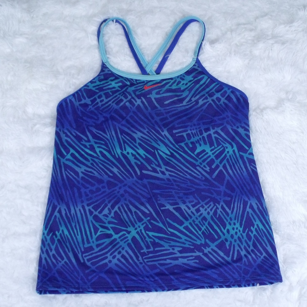 Nike Girls Blue Swim Top